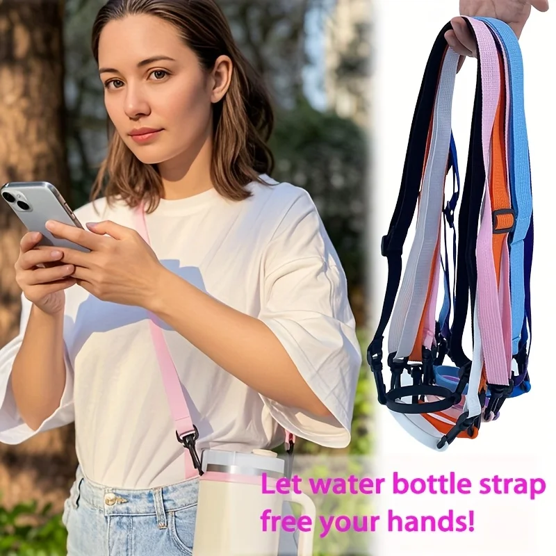 Universal Water Bottle Holder with Adjustable Strap, Sports Cup Sling Carrier for Glass Coffee Cups, Hands Free Drink Accessory