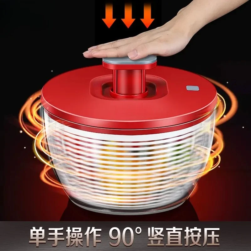 Hand Crank Vegetable Spinner, Manual Rotating Fruit Veg Colander, Multi-functional Salad Drainer