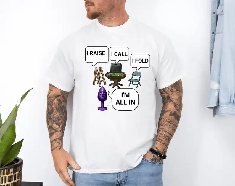 Poker Night pattern printed men's short-sleeved T-shirt, black humor 100% cotton fashionable casual T-shirt for summer