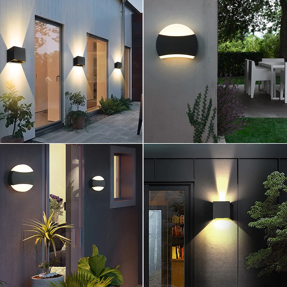 Kinkiet LED zewnętrzny wodoodporny AC85-265V do wystroju domu kinkiet minimalistyczny kreatywny ganek balkon lampka nocna reflektor