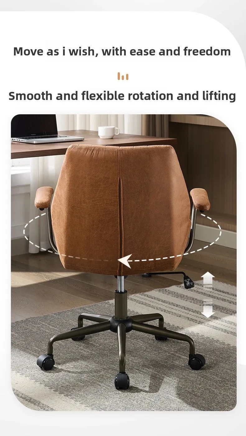 Ergonomic Office Chairs Vintage Study Desk Chair Comfortable Computer Task Seat for Long Sitting Swivel Chair for Home Office