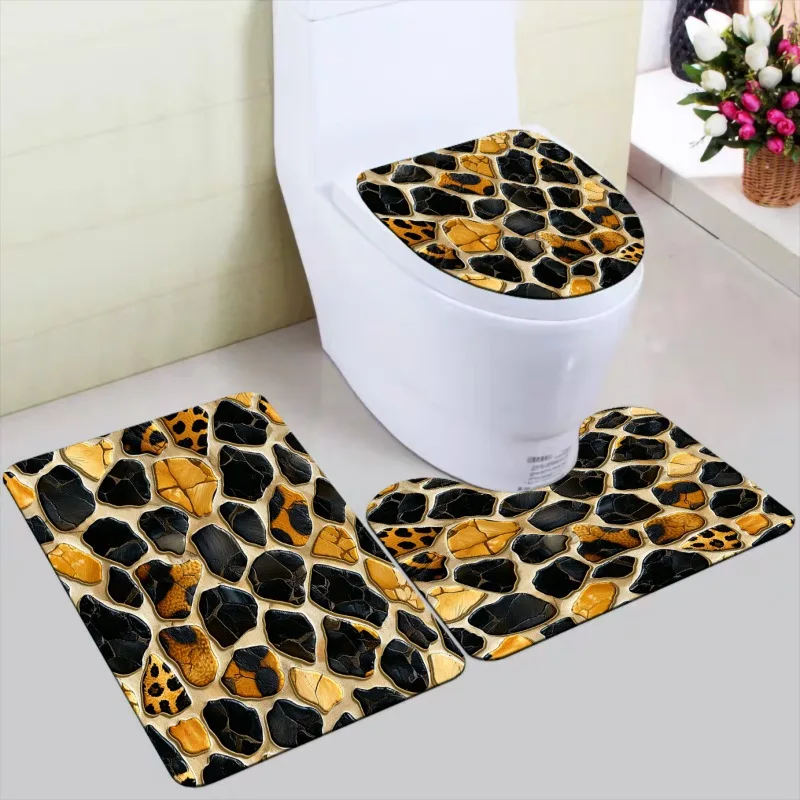 

3-piece set, diatom mud floor mat, bathroom, water-absorbing quick-drying non-slip floor mat, toilet set, carpet