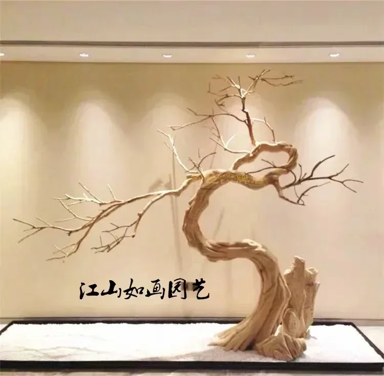 Dead large wood carving boutique dead wood Japanese-style mountain landscaping indoor fake tree decorative modeling