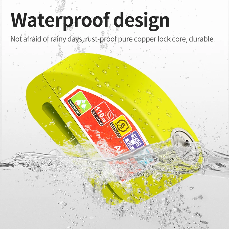 Motorcycle Bicycle Lock Alarm Safety Protection Padlock Disc Aluminum Alloy Anti-Theft Reminder Rope Lock Bag Motorcycle Accesso - view 4