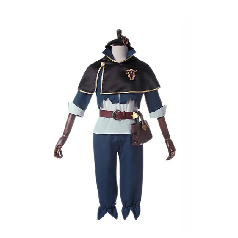 Anime Black Clover Asta Yuno Cosplay Costume Emperor Asta Uniform Tops Pants Cloak Bag Full Outfit Set Men Halloween Clothes