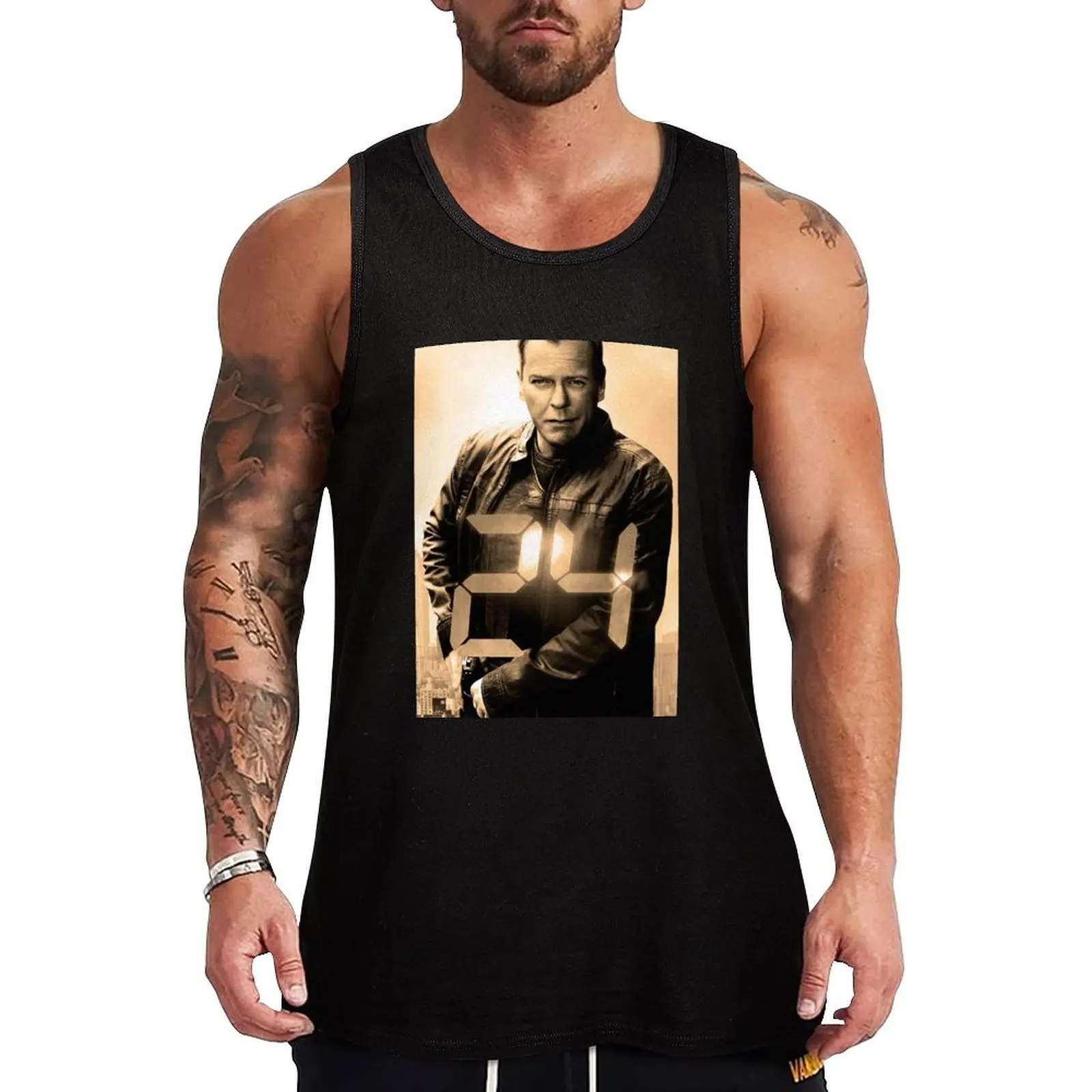 

24 Jack Bauer Tank Top Men's gym gym accessories man basketball clothing gym t-shirts