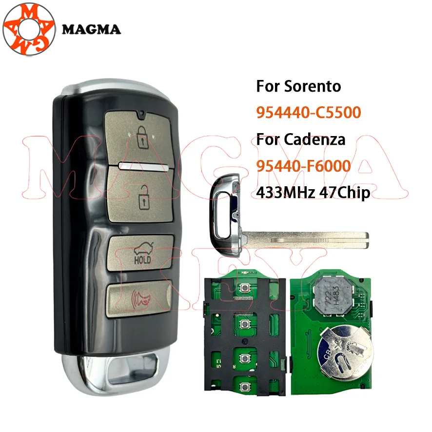 MAGMA ID47 رقاقة 433 ميجا هرتز 95440-C5500 95440-F6000 القرب الذكية سيارة مفتاح بعيد فوب لكيا كادينزا 2016-2019 سورينتو 2019 #1