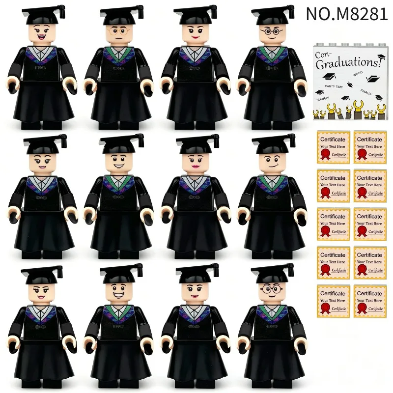 College Style Building Blocks Multi-Style Humanoid Building Blocks DIY Assemble Model Collectible Construction Building Toy Gift