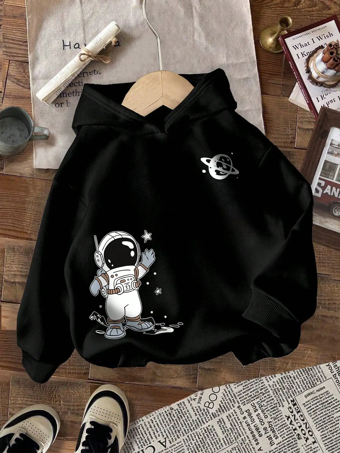 Cartoon Pattern Warm Hooded Long Sleeve Pullover Sweatshirt For Young Boy sk25070259282688168