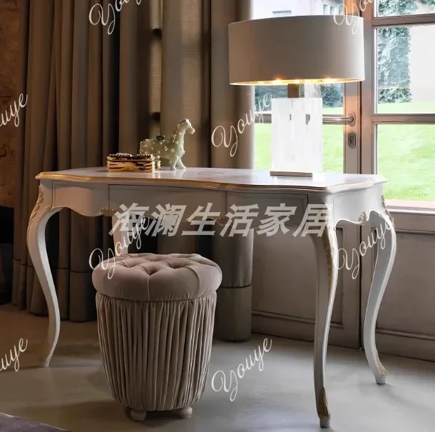 J Q الفرنسية الرجعية القديمة مضمد الأمريكية الخفيفة الفاخرة الصلبة الخشب خلع الملابس غرفة نوم رئيسية تخزين الجدول مرآة الجمع #3