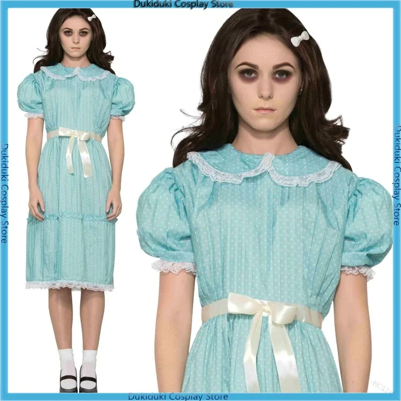 زاحف جرادي الساطع التوائم الفتيات تأثيري حلي الأزرق فستان بيبي دول وتتسابق زي هالوين فستان بتصميم حالم Y2k ملابس الحفلات