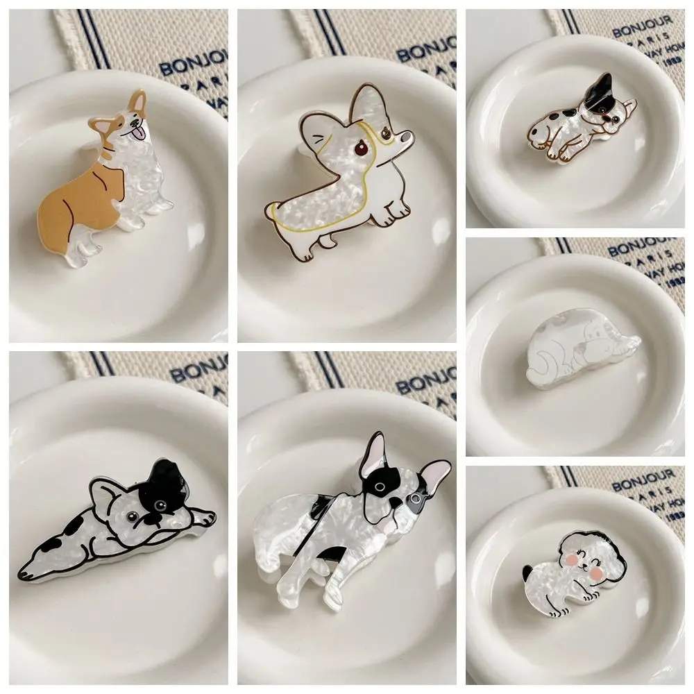 French Cartoon Bulldog Puppy Hair Clip Cute Animal Shark Clip Delicate Hair Claw Creative Gift Hair Accessories for Women Girls