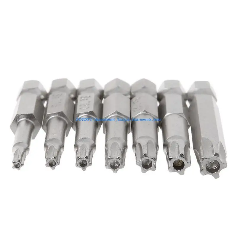 367D 7Pcs Star Drill Bits Screwdriver Shank Hand Tools Five-pointed Star Bor