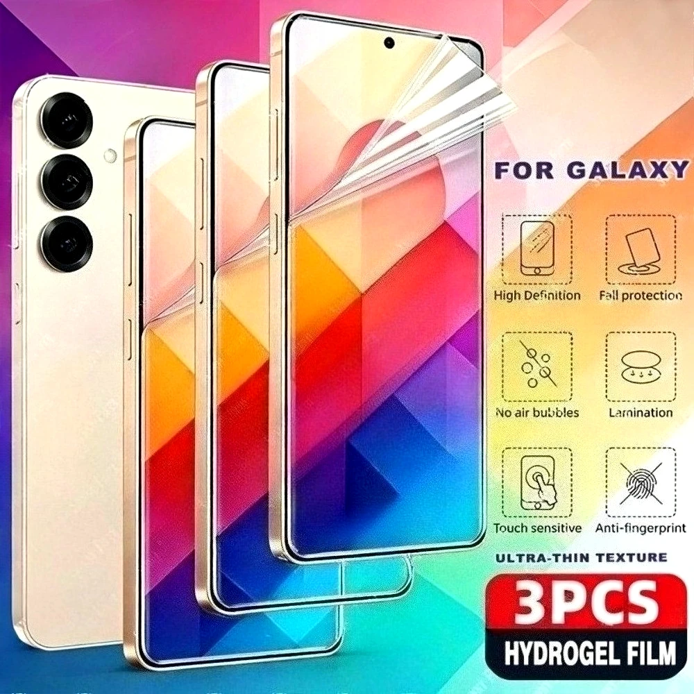 3Pcs Ultra Clear Hydrogel Film for Samsung Galaxy S26 S25 S24 Ultra S23 S22 S21 Plus S25 S24 FE Anti-Scratch Screen Protectors