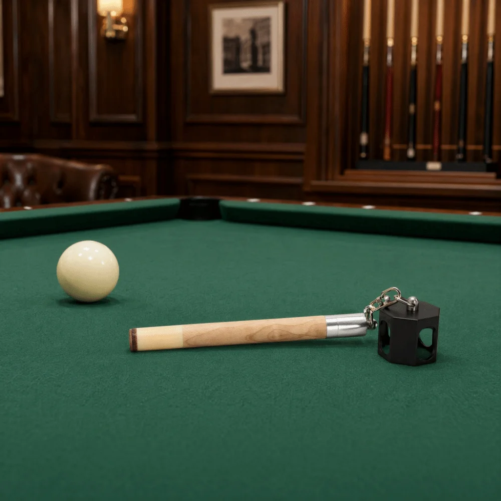 Compact Pool Cue Chalk Holder 2 in 1 Wood and Metal Billiard Chalk Box Chalk Holder Design Tip Pricker Function Cue Tip Pricker