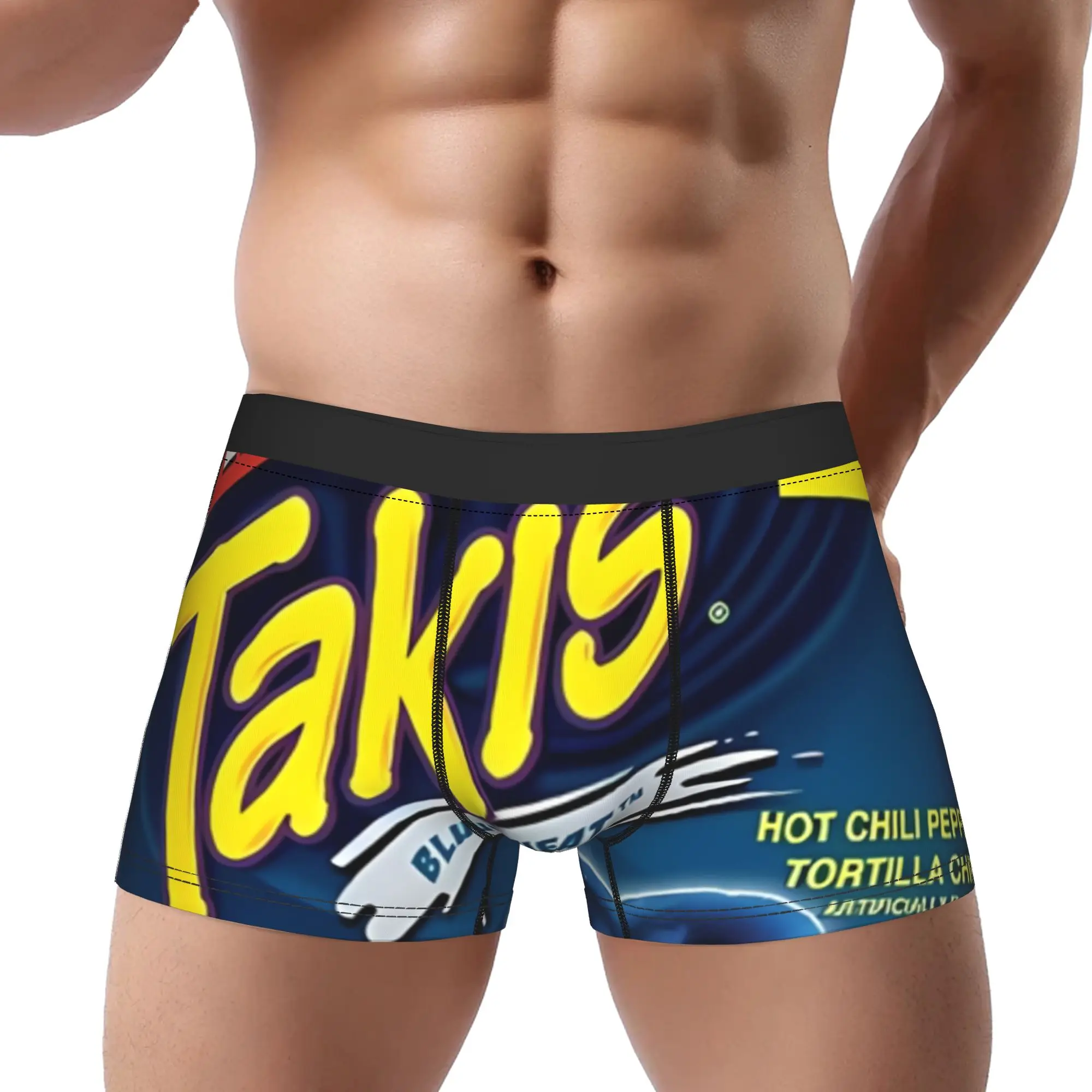 Calzoncillos Takis con estampado de Blue Fun Hot Chip, bragas transpirables, ropa interior masculina, pantalones cortos cómodos, calzoncillos tipo bóxer