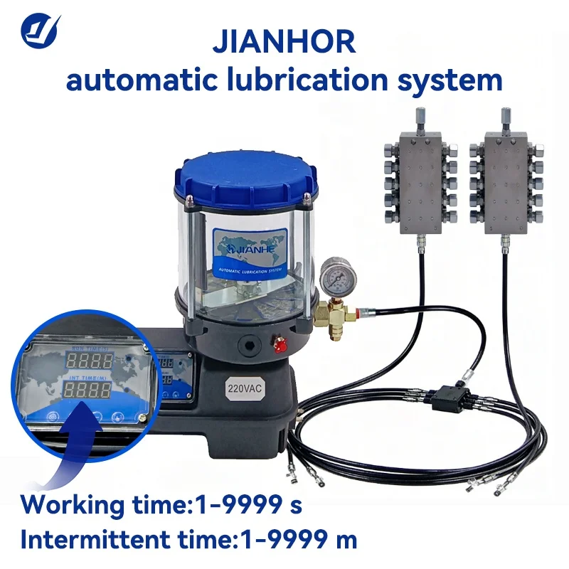 

220V 24V Industrial Automatic Electric Grease Lubricator Pump with Digital Timer Centralized Lubrication System for CNC Machine