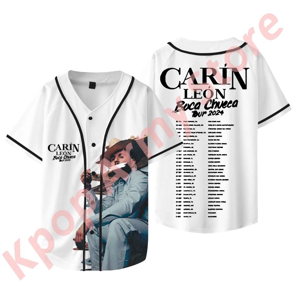 Carin Leon Boca Chueca Tour Merch Baseball T-shirts Summer Women Men Fashion Casual V-neck Short Sleeve Tee