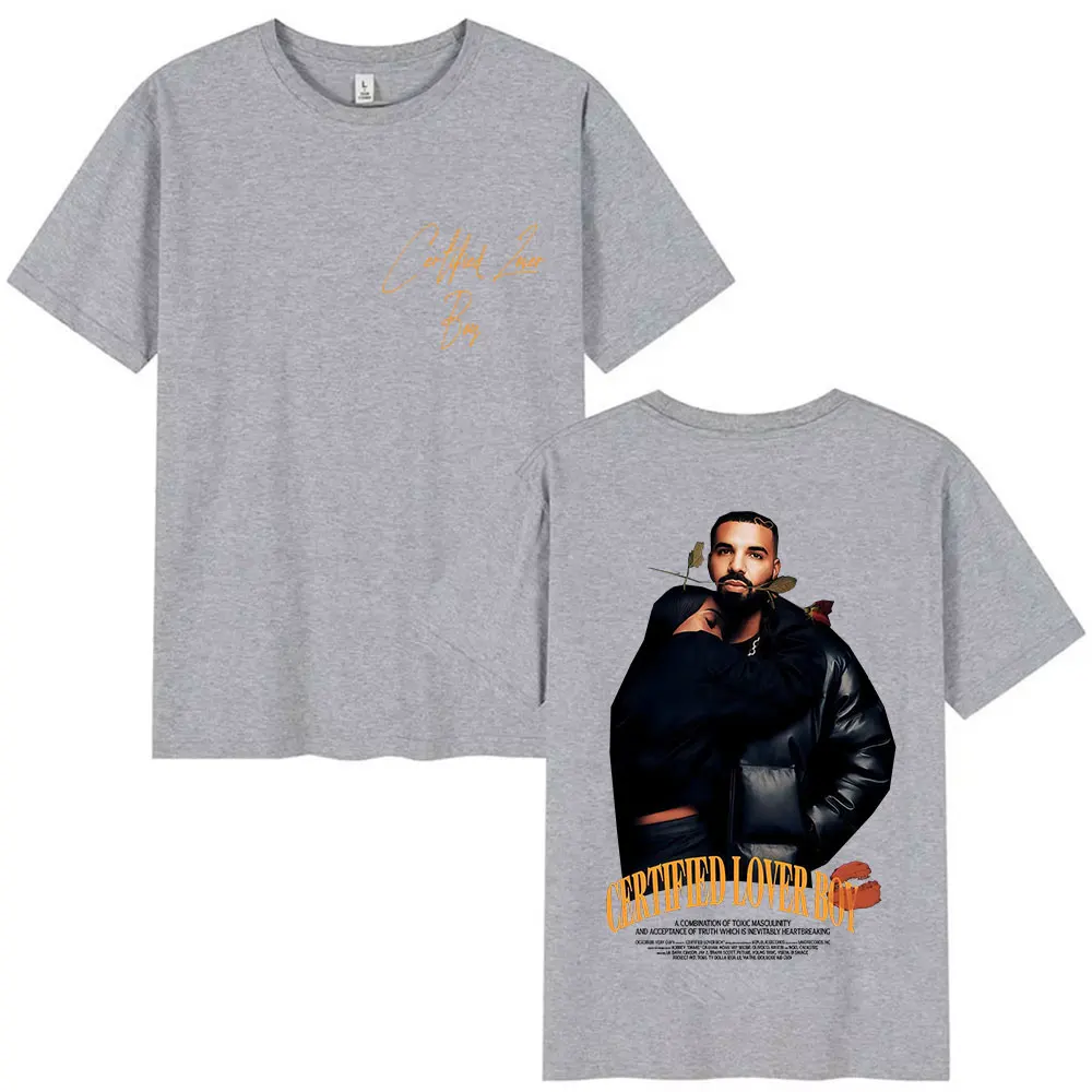 مغني الراب دريك معتمد عاشق الصبي ألبوم جولة 2025 تي شيرت الرجال الهيب هوب القوطية الملابس تي شيرت خمر القطن المتضخم تي شيرت #6