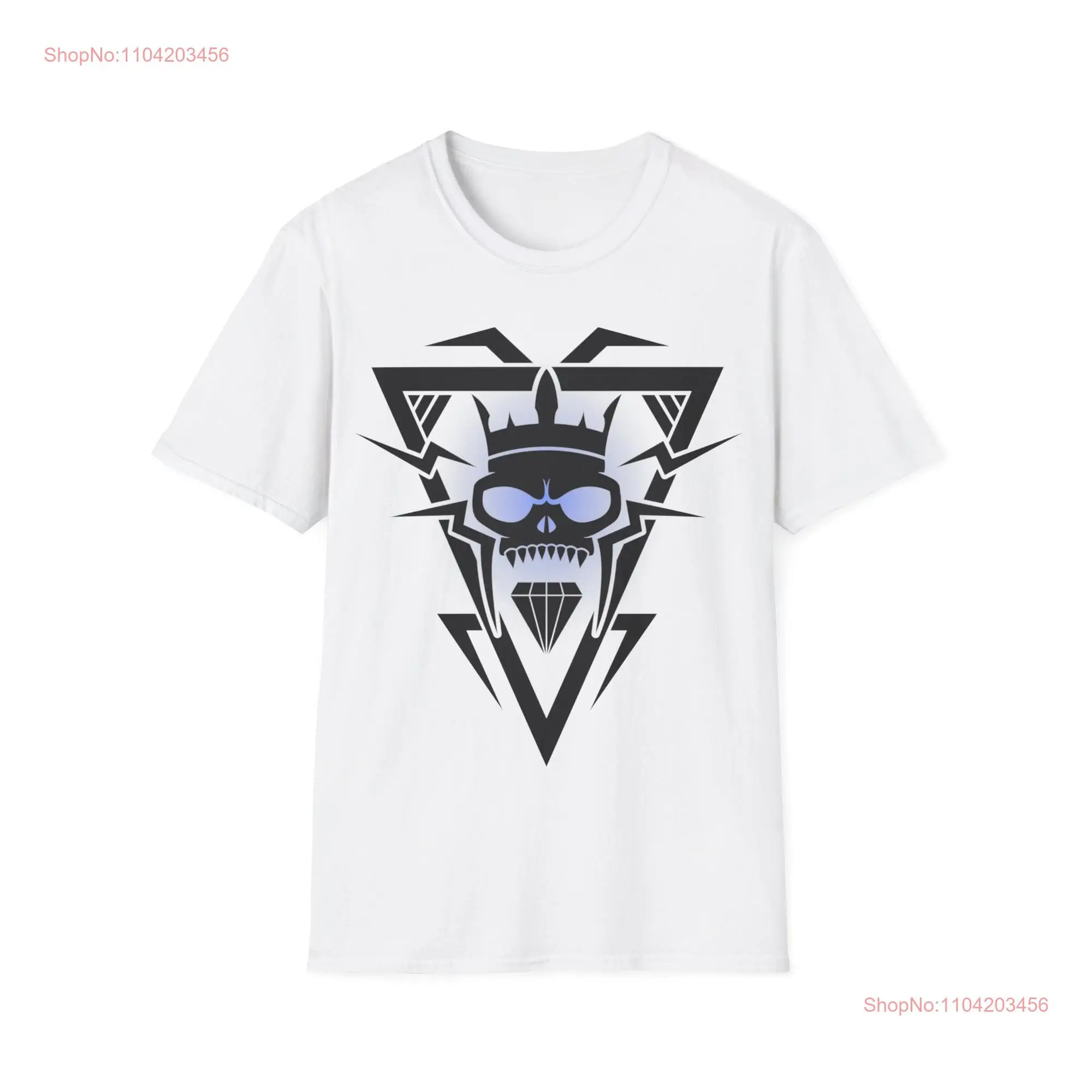 Original Triangle Skull Design Softstyle T Shirt long or short sleeves