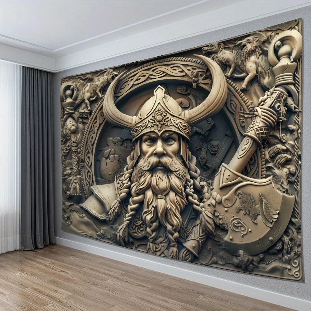 Epic Fantasy Warrior King Wall Tapestry Decoration Medieval Dragon Knight Art Home Decor Gothic Style