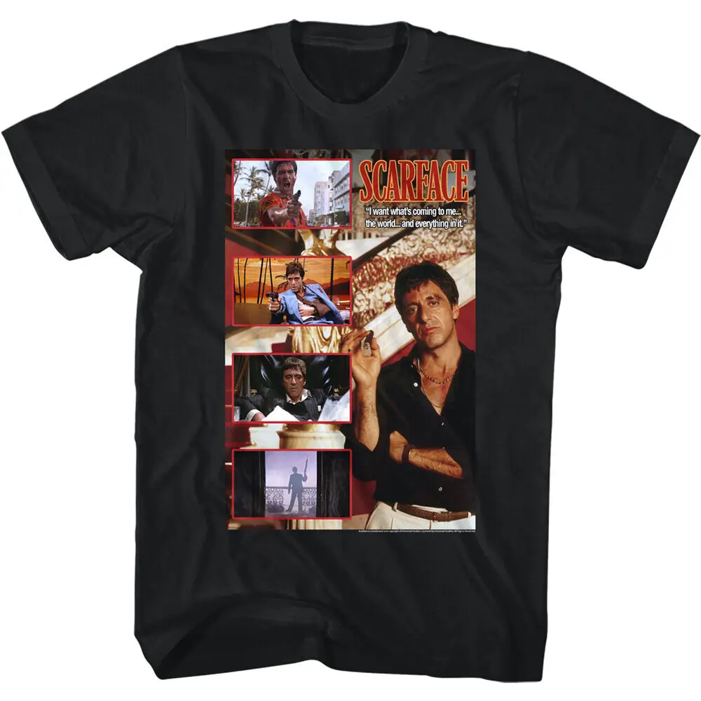 Scarface Movie Screens Men's T-Shirt Tony Montana Al Pacino