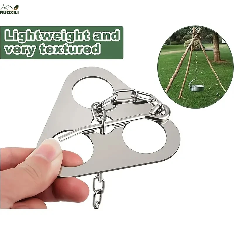 

Stainless Steel Campfire Tripod Board with Adjustable Chain - Durable Outdoor Cooking Accessory for Camping
