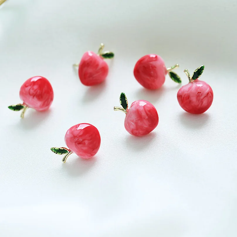 Cute fruit brooch buckle wholesale peach anti-exposure brooch Summer waist-hugging magic enamel oil dripping pin