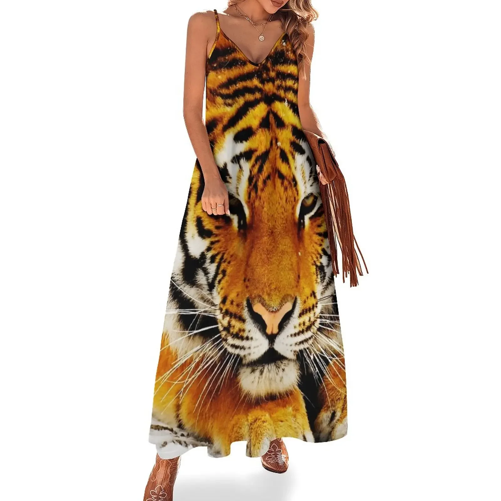 

Siberian Tiger Sleeveless Dress Women long dress ceremony dresses Dress