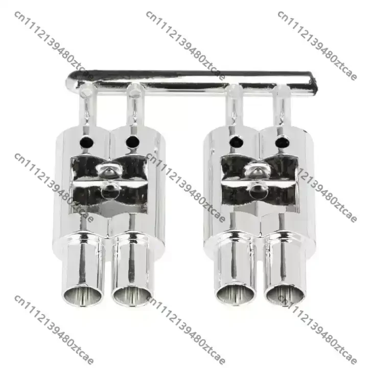 1/10 RC On‑Road Drift Car Simulation Dual Exhaust Pipe 4‑Outlet Muffler Decorative Modification Upgrade Accessory