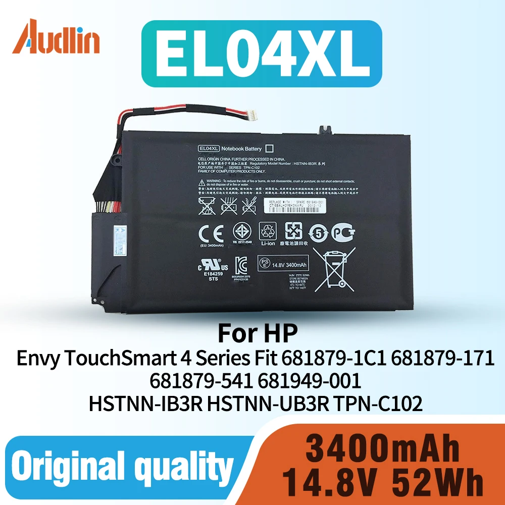 

EL04XL EL04 для HP Envy TouchSmart серии 4, подходит для 681879-1C1 681879-171 681879-541 681949-001 HSTNN-IB3R HSTNN-UB3R TPN-C102