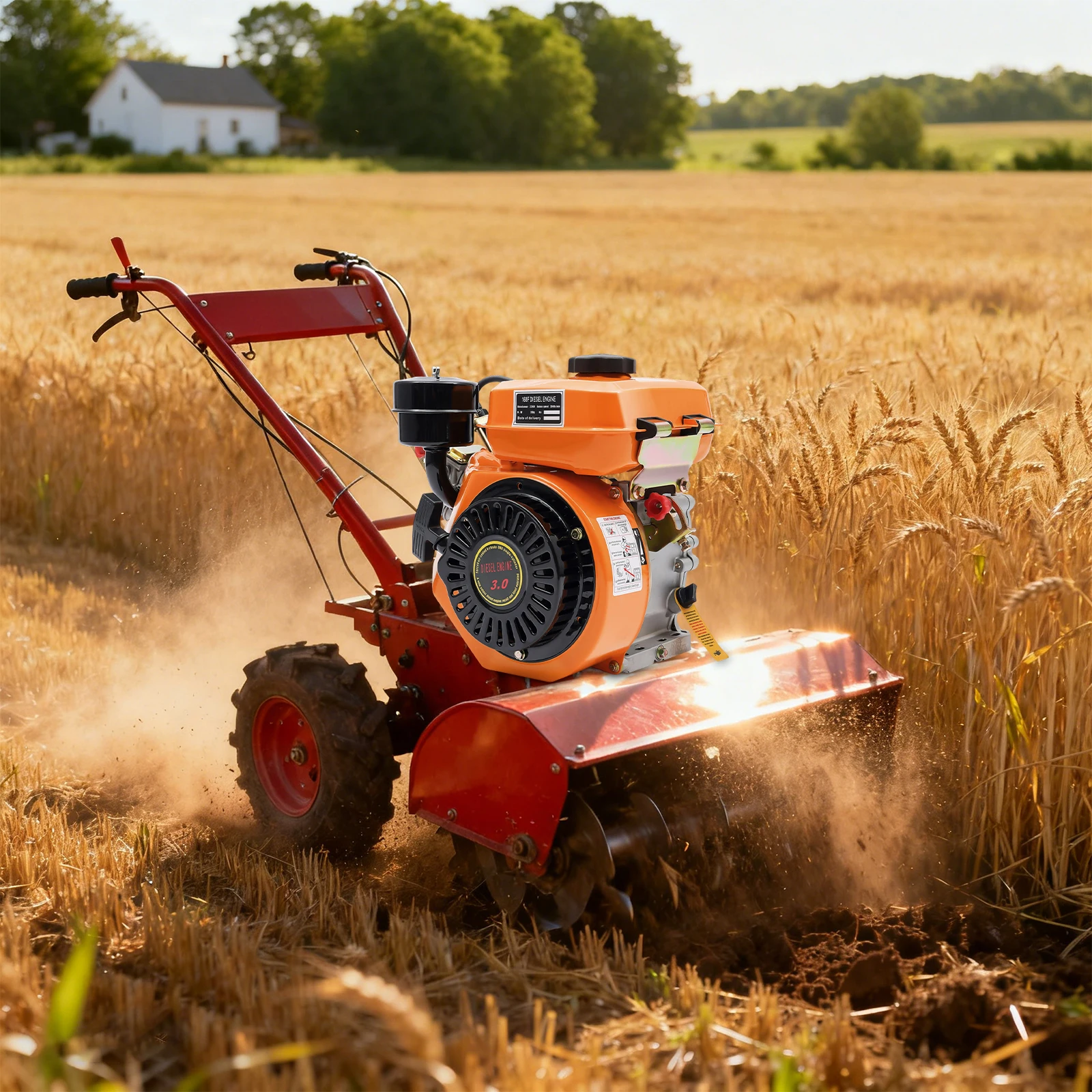 

4-тактный дизельный двигатель с воздушным охлаждением, одноцилиндровый, с ручным запуском, высокоэффективный малогабаритный мотор для сельскохозяйственной техники и генераторов