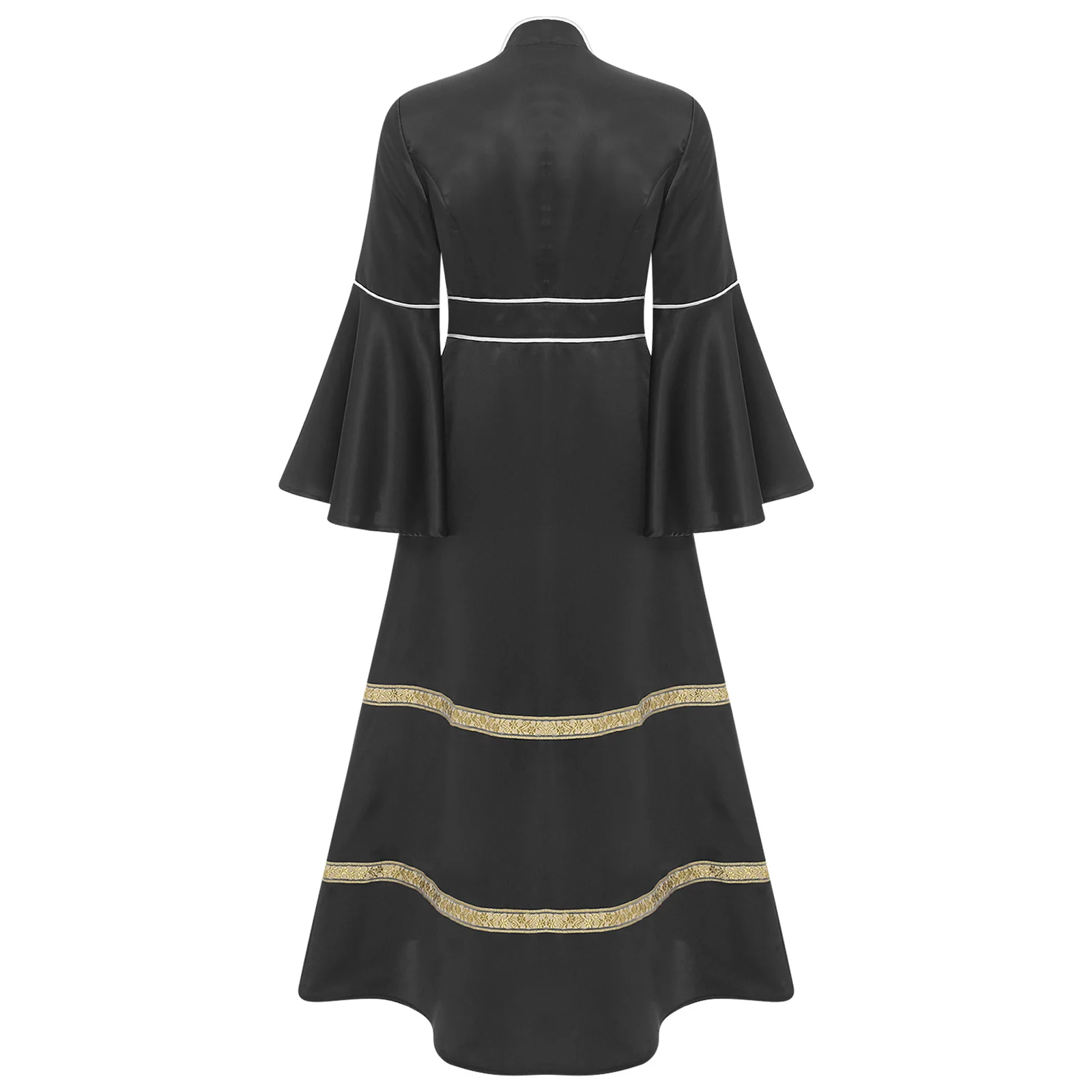 Womens Church Pastor Robes Cassock Clergy Minister Cosplay Costume Choir Worship Lyrical Praise Liturgical Dance Dress Gown