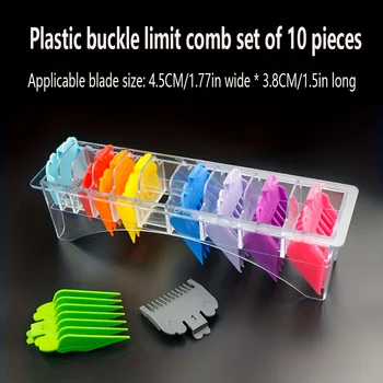 10Pcs Plastic Men Hair Clipper Limit Comb For Men Barber Cutting Guide Replacement…