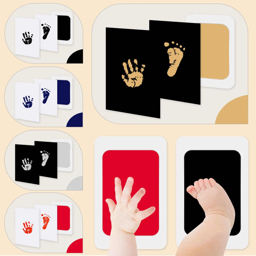 

Детские отпечатки рук и ног, набор для отпечатков рук и ног ребенка Clean Touch, набор для печати собачьих лап с 2 художественными карточками, подушечка для штампов с принтом лап для D