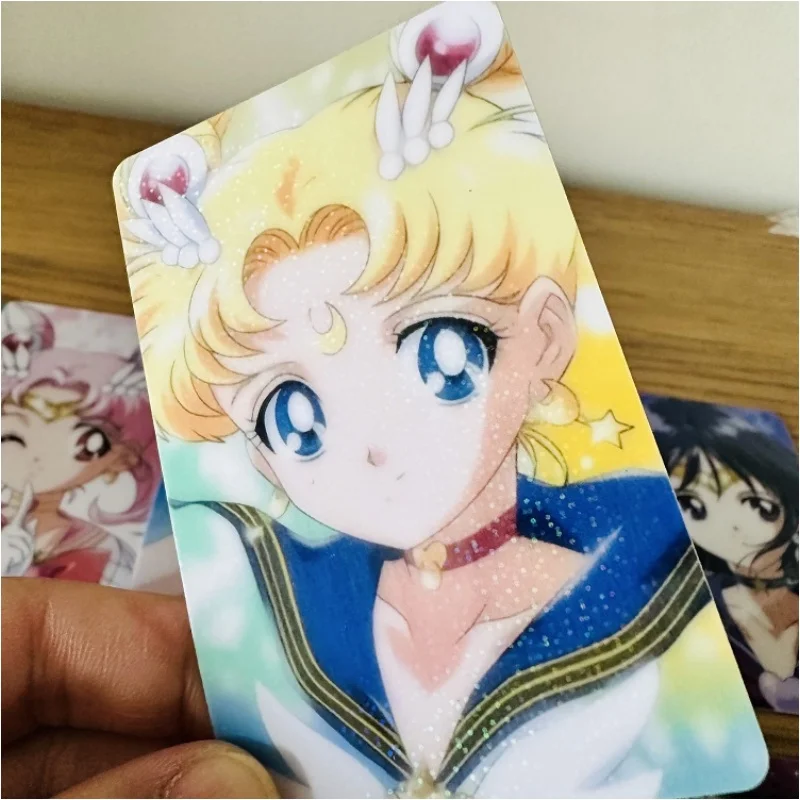 10 Sheet Sailor Moon Flash Card Tsukino Usagi Aino Minako Chibiusa Diy Stickable Series Action Toy Figures Anime Game Collection