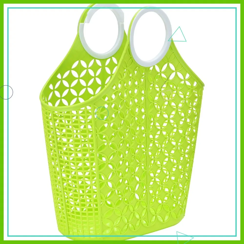 Cesta de almacenamiento de plástico multiusos con asas, carrito de limpieza de 6x14x18 pulgadas, bolsa de lavandería y organizador de cosecha de jardín