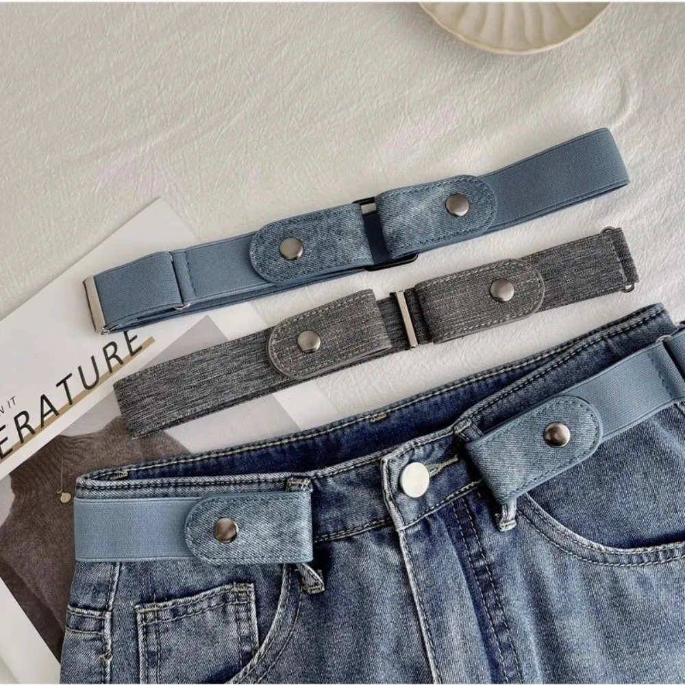 New Easy To Wear Invisible Belt Canvas Adjustable Buckle-Free Belts Stretch Elastic Elastic Waist Band Daily Use