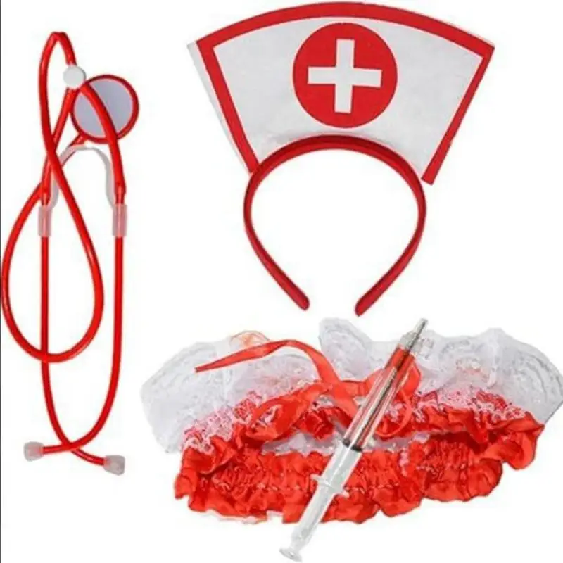 Nurse Hat Headband Cosplay Costume Halloween Party Accessories Stethoscope Thigh Belt Festival Carnival Halloween Party Supplies view 5