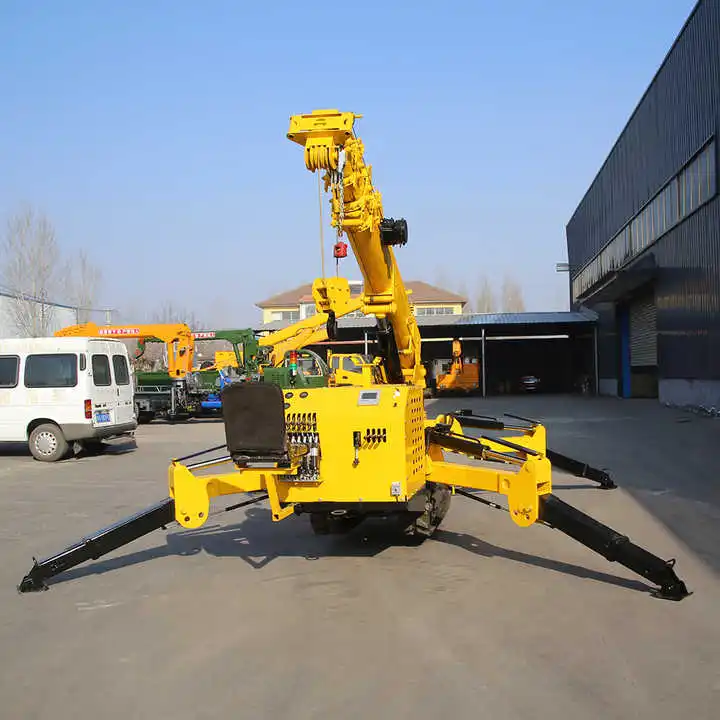 1- 5 طن كراولر كرين سبايدر كرين تلسكوبي بوم ميني كراولر موبايل كرين صغير #5