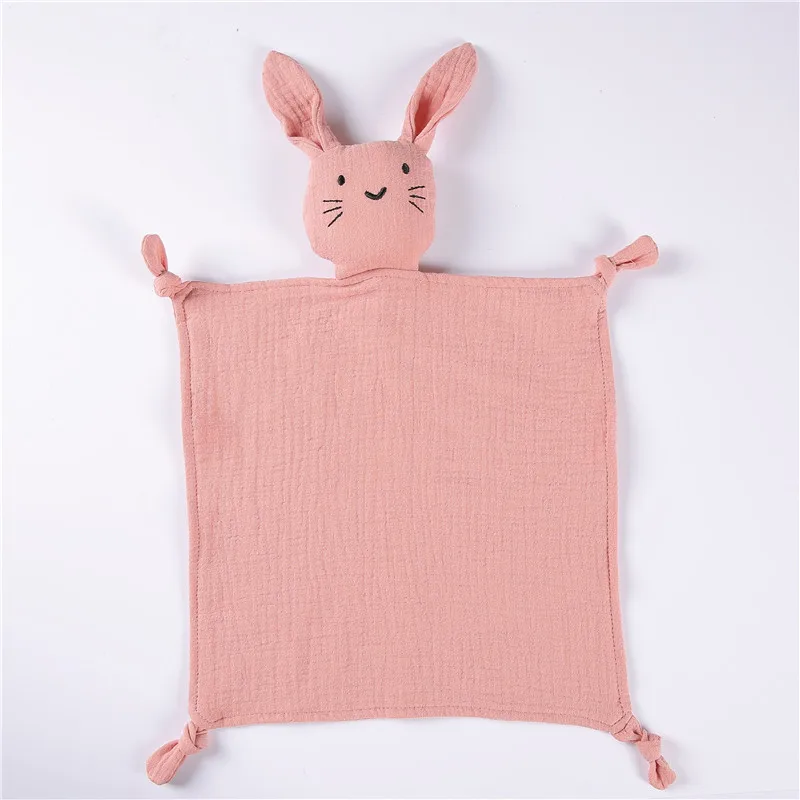 Muslin Security Blanket New Born Soothe Appease Towel 100% Organic Cotton Cat Bunny Rabbit Toy Ins Baby Comforter Lovely