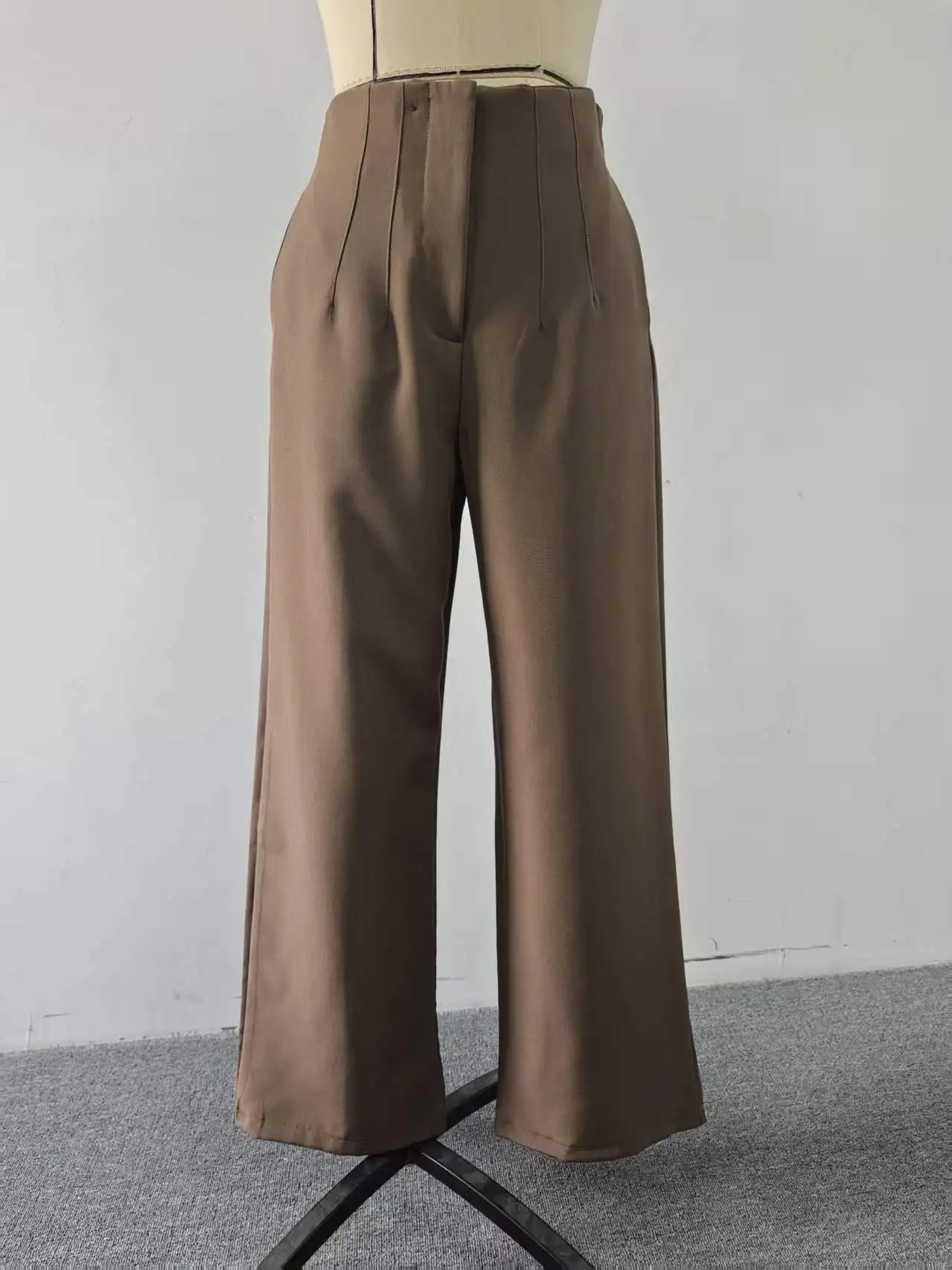 Damen High-Waist Weite Hosen Elegante Maßgeschneiderte Gerade Hosen Büro-Arbeitshosen Lässige Unterteile Bequeme Anzughosen – Detail 3