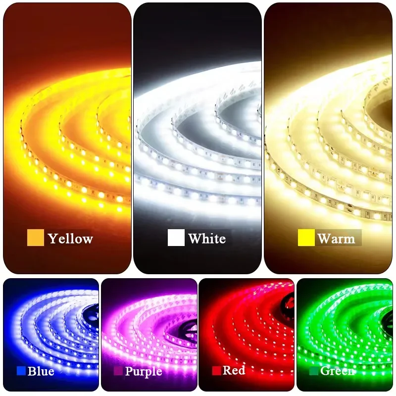 LED Strip Light 300Leds SMD2835 12V Waterproof Flexible Ribbon Lamp Tape White Luces Led Lights for Room Decoration with Adapter