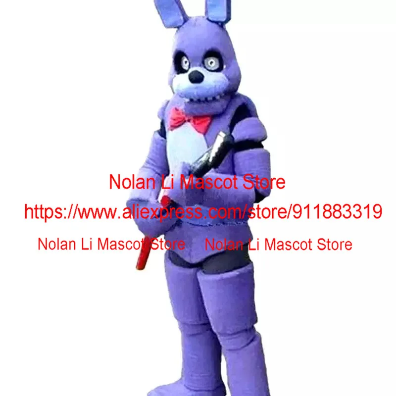 Costume de mascotte de lapin violet effrayant pour adulte, robe de paupières trempée, cosplay de fête, Halloween, carnaval, cadeau de vacances, haute qualité, 1086