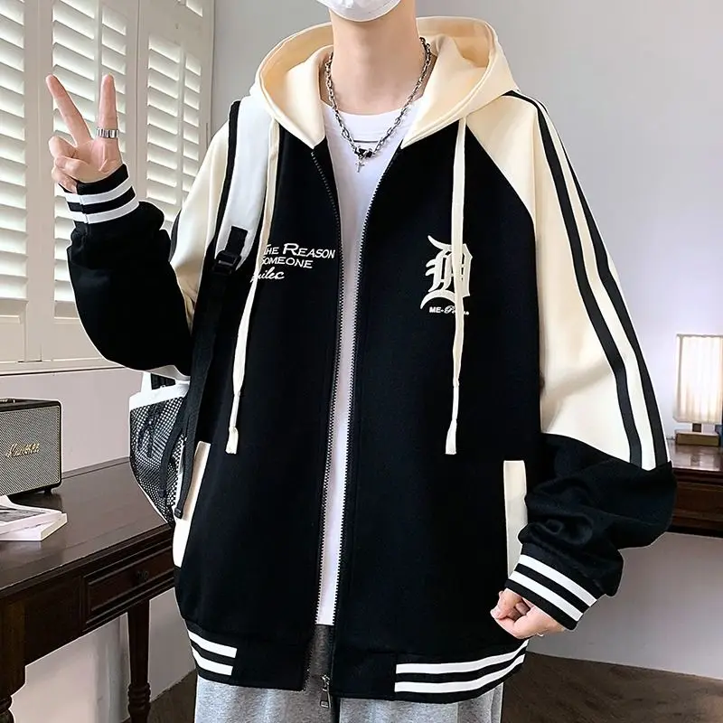 

New 2025 Fce Lined Hoodie for Teenage Boys Middle School High School Students Sli Outerwear for Big Kids Men