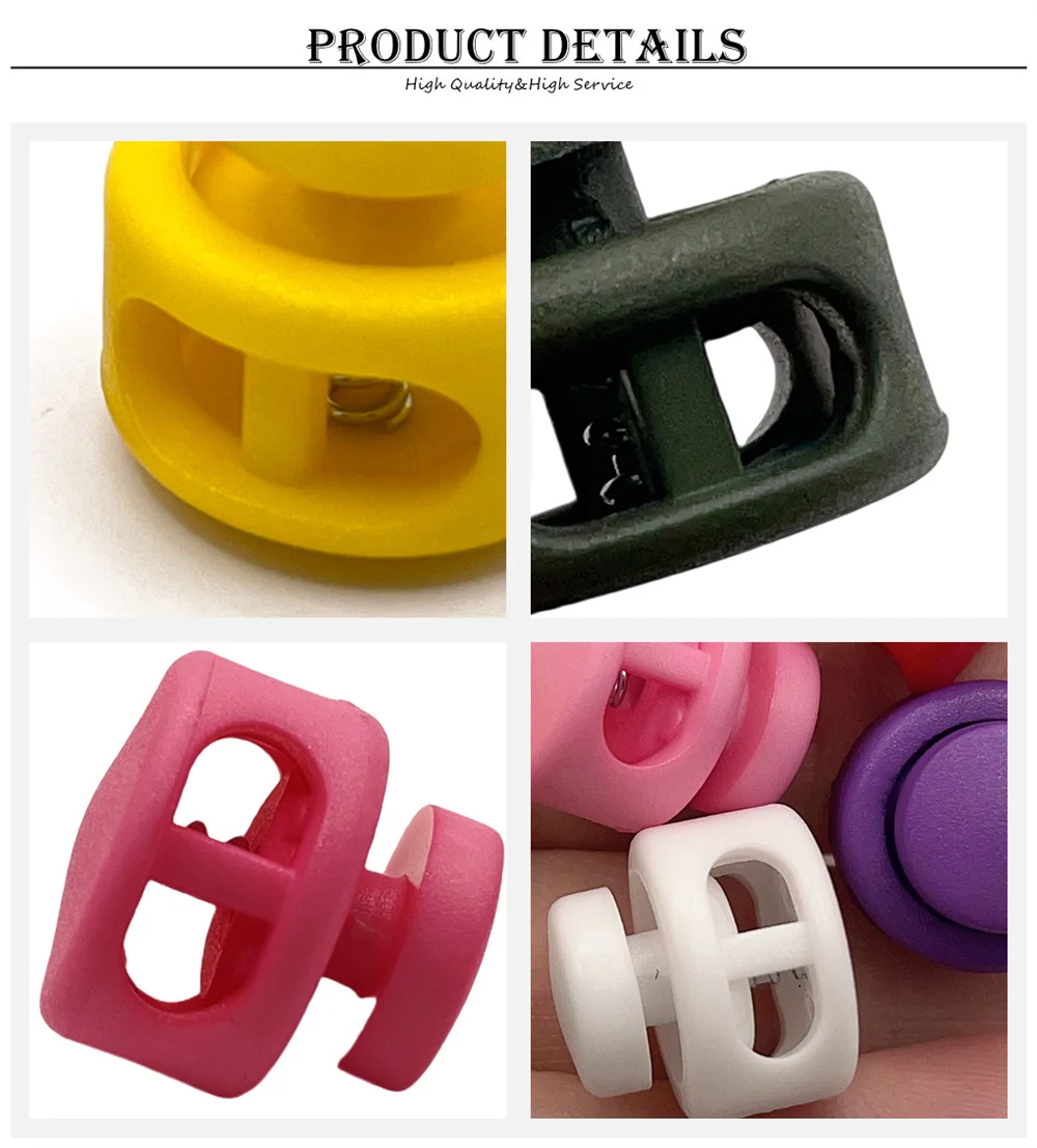 13 Stück/Packung, gemischte Farben, Kordelstopper, Clip-Stopper aus Kunststoff, schwarz, für Taschen/Kleidungsstücke, Größe: 15 mm x 14 mm – Detail 5