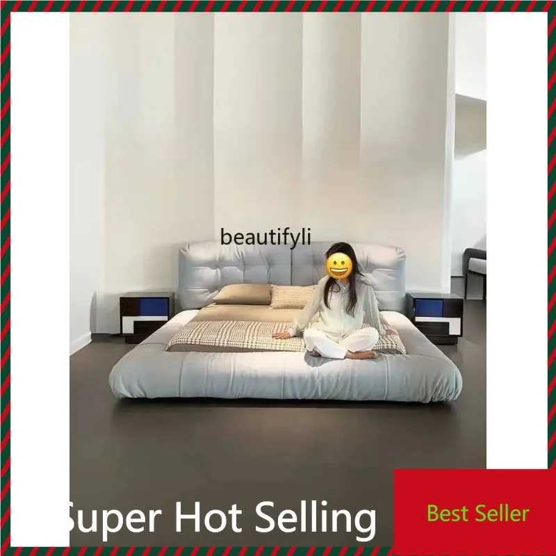 

K132 Cloud bed Italian minimalist 1.8 meters double tatami storage modern fabric bed