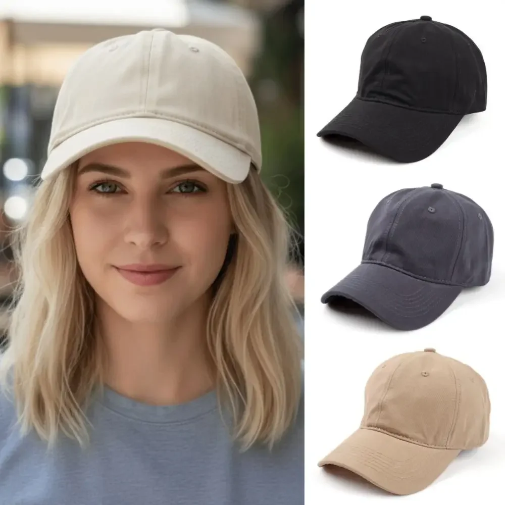 캠핑 모자 심플 유니섹스 단색 캡 한국산 면 플레인 야구 모자 부드러운 캐주얼 스포츠 선캡 야외용