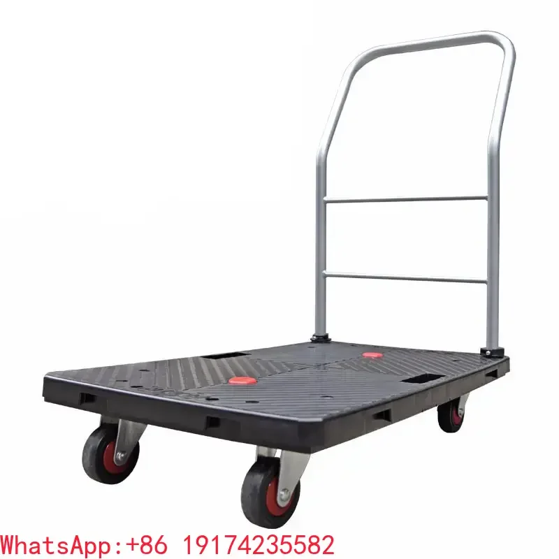 

Silent 100kgs Capacity Plastic Portable Platform Trolley Plastic Hand Truck Hand Cart PLA100Y