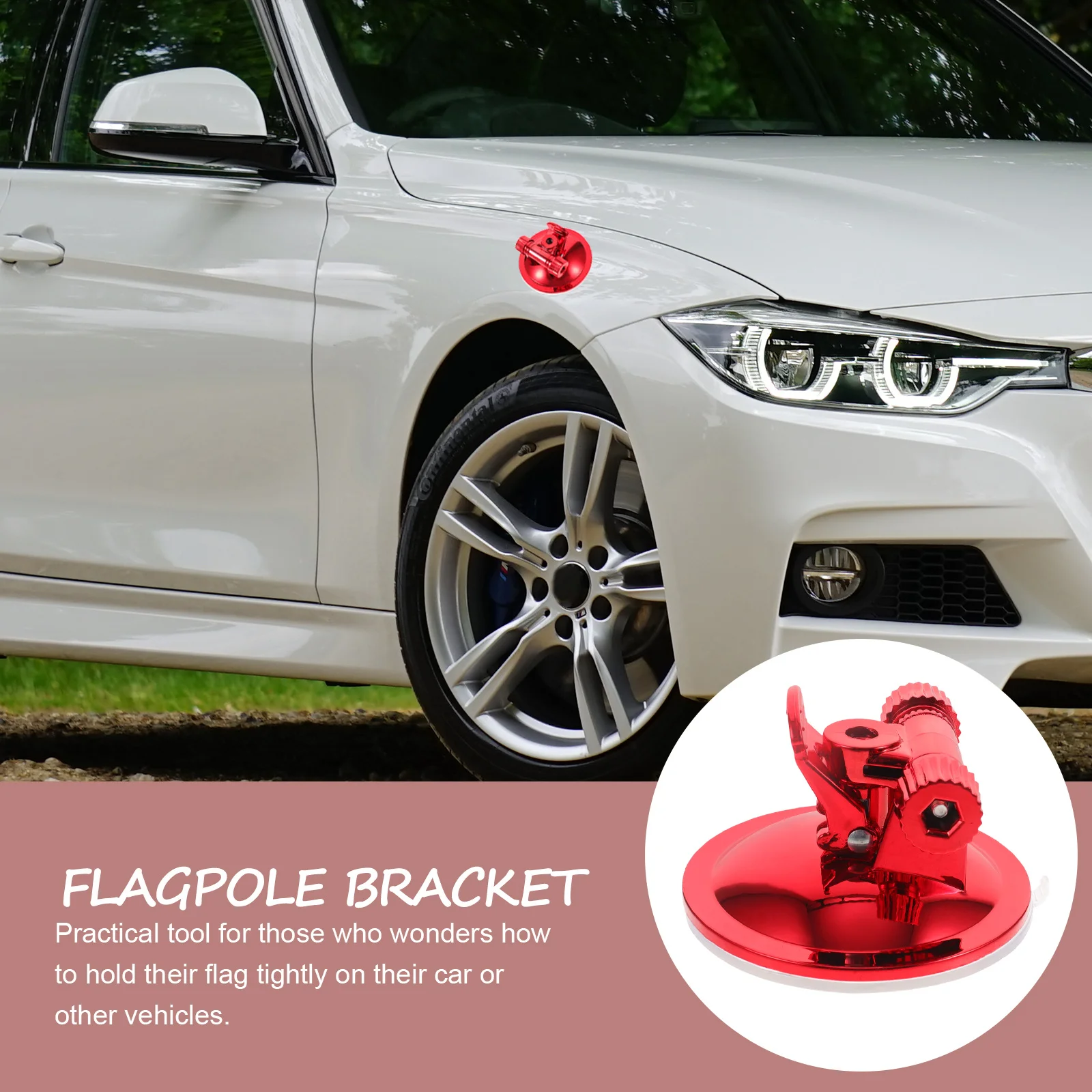 

Car Mount Flagpole Holder with Suction Cup Heavy Duty Metal Base for Suv Rv Truck Flagpole Stand Outdoor Weather Resistant